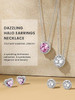 Sparkling 925 Sterling Silver Birthstone Necklaces for Women, Created Heart/Round/Teardrop/Square Crystal Solitaire Pendant Diamond Necklace, Great Birthday/Anniversary/Wedding Gifts