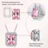 Sparkling 925 Sterling Silver Birthstone Necklaces for Women, Created Heart/Round/Teardrop/Square Crystal Solitaire Pendant Diamond Necklace, Great Birthday/Anniversary/Wedding Gifts