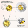 Sparkling 925 Sterling Silver Birthstone Necklaces for Women, Created Heart/Round/Teardrop/Square Crystal Solitaire Pendant Diamond Necklace, Great Birthday/Anniversary/Wedding Gifts