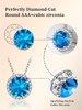 Sparkling 925 Sterling Silver Birthstone Necklaces for Women, Created Heart/Round/Teardrop/Square Crystal Solitaire Pendant Diamond Necklace, Great Birthday/Anniversary/Wedding Gifts