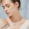 Sparkling 925 Sterling Silver Birthstone Necklaces for Women, Created Heart/Round/Teardrop/Square Crystal Solitaire Pendant Diamond Necklace, Great Birthday/Anniversary/Wedding Gifts