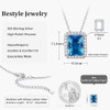Sparkling 925 Sterling Silver Birthstone Necklaces for Women, Created Heart/Round/Teardrop/Square Crystal Solitaire Pendant Diamond Necklace, Great Birthday/Anniversary/Wedding Gifts
