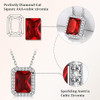 Sparkling 925 Sterling Silver Birthstone Necklaces for Women, Created Heart/Round/Teardrop/Square Crystal Solitaire Pendant Diamond Necklace, Great Birthday/Anniversary/Wedding Gifts