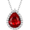 Sparkling 925 Sterling Silver Birthstone Necklaces for Women, Created Heart/Round/Teardrop/Square Crystal Solitaire Pendant Diamond Necklace, Great Birthday/Anniversary/Wedding Gifts