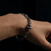 Vintage Gothic Cross Flower Chain Bracelet For Men Women, Punk Hip Hop Retro Silver Plated Stainless Steel Link Bracelet, Rock Streetwear Adjustable Wristband Jewelry Gift