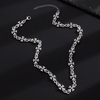 Vintage Gothic Cross Flower Chain Bracelet For Men Women, Punk Hip Hop Retro Silver Plated Stainless Steel Link Bracelet, Rock Streetwear Adjustable Wristband Jewelry Gift