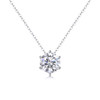 Afternoon Rose - Set with Moissanite 1 Carat 2 Carat 3 Carat S925 Sterling Silver and Platinum Plated Necklace Pendant Fashion Trend Diamond Jewelry
