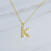 Pearl Mosaic Initial Pendant Necklace