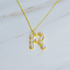 Pearl Mosaic Initial Pendant Necklace