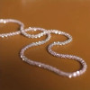 2 Pcs 925 Silvery Plated Necklace, Basic Chain Locking Bone Chain Necklace - Hypoallergenic, Fashionable, Youthful, Elegant, Versatile and Perfect Gift
