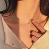 2 Pcs 925 Silvery Plated Necklace, Basic Chain Locking Bone Chain Necklace - Hypoallergenic, Fashionable, Youthful, Elegant, Versatile and Perfect Gift