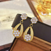 Vintage Black Onyx Teardrop Dangle Earrings for Women, 14K Gold Plated Twisted Knot Drop Earrings, Elegant Retro Black Stone Long Tassel Earrings Formal Party Wedding Jewelry Gift
