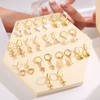 12 Pairs Of Lady Earrings Butterfly Mushroom Lock Faux Pearl Love Earring Set Fashion Earrings Gift for Women