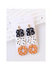 1pair Halloween Ghost Printed Acrylic & Polymer Clay BOO Earrings, Fun And Cute Party Ear Accessories, Holiday Gift