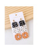 1pair Halloween Ghost Printed Acrylic & Polymer Clay BOO Earrings, Fun And Cute Party Ear Accessories, Holiday Gift