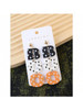 1pair Halloween Ghost Printed Acrylic & Polymer Clay BOO Earrings, Fun And Cute Party Ear Accessories, Holiday Gift