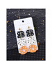 1pair Halloween Ghost Printed Acrylic & Polymer Clay BOO Earrings, Fun And Cute Party Ear Accessories, Holiday Gift