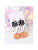 1pair Halloween Ghost Printed Acrylic & Polymer Clay BOO Earrings, Fun And Cute Party Ear Accessories, Holiday Gift