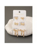 3 Pairs Golden Color Bow Stud Earrings Set Bowknot Earrings Set Women Fashion Jewelry Bow Accessories