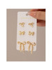 3 Pairs Golden Color Bow Stud Earrings Set Bowknot Earrings Set Women Fashion Jewelry Bow Accessories