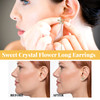 Hoexe Sweet Crystal Flower Long Earrings, Ear Acupoint Earrings Niche Fashion Small Fresh And Cute Earrings