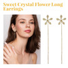 Hoexe Sweet Crystal Flower Long Earrings, Ear Acupoint Earrings Niche Fashion Small Fresh And Cute Earrings