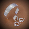 Simplicity Silver Cuff Italian Design Bracelet, Ring and Earrings set