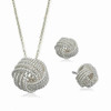 He Loves Me A Lot A Lovely Love Knot Pendant And Earrings Set
