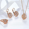Rose Is A Rose Set Of Ring; Earrings and Pendant With Chain In 18kt Rose Crystals In White Yellow And Rose Gold Plating
