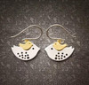 SKY TRAVELERS EARRINGS Little Bird Learning To Fly From Mom Bird in 925 Sterling Silver hooks