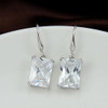 Royalty Earrings Emerald Cut Big Solitaires On Hooks