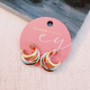 Two Toned Paired Hoop Earrings