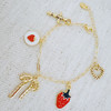 Berry Cute Charm Bracelet – Strawberry, Bow & Heart