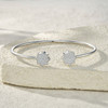 Composed of morganite, 925 sterling silver and platinum-plated diamonds, it is a fashionable jewelry bracelet and a luxurious silver accessory.