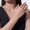 Composed of morganite, 925 sterling silver and platinum-plated diamonds, it is a fashionable jewelry bracelet and a luxurious silver accessory.