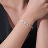 Composed of morganite, 925 sterling silver and platinum-plated diamonds, it is a fashionable jewelry bracelet and a luxurious silver accessory.