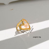Cottagecore Real Dried Flower Resin Open Ring Women Gold Plated Boho Botanical Adjustable Aesthetic Fashion Jewelry