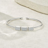 Composed of morganite, 925 sterling silver and platinum-plated diamonds, it is a fashionable jewelry bracelet and a luxurious silver accessory.