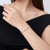 Composed of morganite, 925 sterling silver and platinum-plated diamonds, it is a fashionable jewelry bracelet and a luxurious silver accessory.