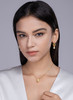 A fashionable and popular jewelry necklace pendant set, featuring Monnes stone, made of 925 silver and plated with platinum diamonds.