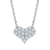 A fashionable and popular jewelry necklace pendant set, featuring Monnes stone, made of 925 silver and plated with platinum diamonds.