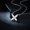 A fashionable and popular jewelry necklace pendant set, featuring Monnes stone, made of 925 silver and plated with platinum diamonds.