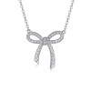 A fashionable and popular jewelry necklace pendant set, featuring Monnes stone, made of 925 silver and plated with platinum diamonds.