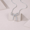 A fashionable and popular jewelry necklace pendant set, featuring Monnes stone, made of 925 silver and plated with platinum diamonds.