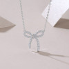 A fashionable and popular jewelry necklace pendant set, featuring Monnes stone, made of 925 silver and plated with platinum diamonds.