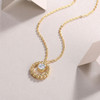 A fashionable and popular jewelry necklace pendant set, featuring Monnes stone, made of 925 silver and plated with platinum diamonds.