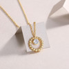 A fashionable and popular jewelry necklace pendant set, featuring Monnes stone, made of 925 silver and plated with platinum diamonds.