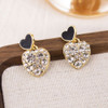 Elegant Black Enamel Square Pearl Drop Earrings for Women, 4Pcs Princess Cut Cubic Zirconia Sparkling Dangle Earrings, Luxury Vintage Formal Wedding Party Jewelry Gift