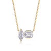 A fashionable and popular jewelry necklace pendant set, featuring Monnes stone, made of 925 silver and plated with platinum diamonds