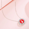 Emma Manor 925 Sterling Silver 5A CZ Diamond Enamel Finger Kiss Pendant Necklace for Women